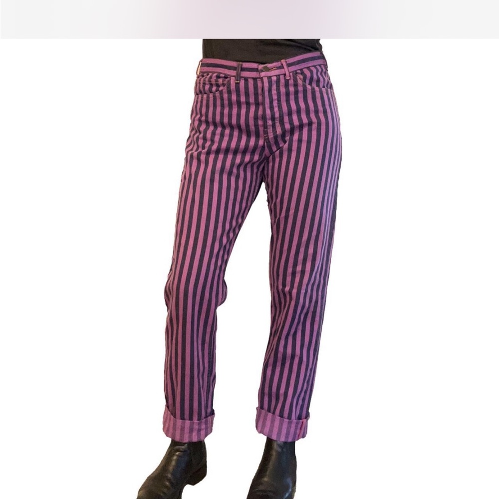 Striped Purple and Black Pants